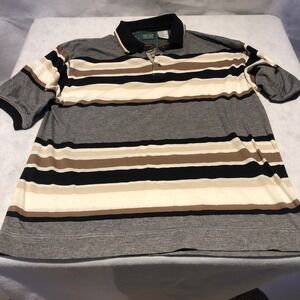 Vintage Bugle Boy Golf‎ Shirt Polo Signature Striped Size XXL Mulit Colored Used